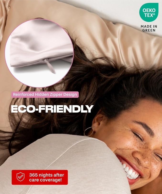 Sunday Silks™ | Silk Pillow Cases 2 Pack | 22 Momme Mulberry Silk Pillowcase Set of 2 | All Sides 100% Pure Silk Slip Pillowcases Bliss for Couples, Zipper | Standard Queen, King Size, 6A [Lavender] - Bloomnest