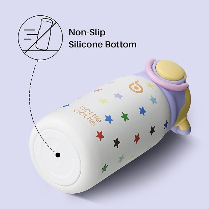 BOTTLE BOTTLE Kids Insulated Water Bottle with Straw Lid and Handle 16 oz Stainless Steel Vacuum Tumbler Water Bottles for School Outdoor Travel Gifts for Boys and Girls Stellar Pop - Bloomnest