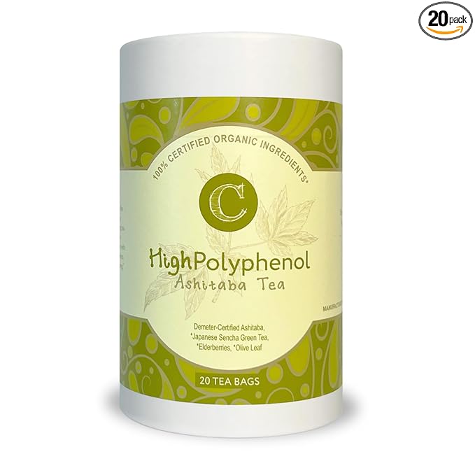 High‑Polyphenol Ashitaba Tea Blend – Demeter Certified Biodynamic U.S. Organic Ashitaba,Sencha Green Tea, with Elderberry & Olive Leaf – 20 Compostable Bags – Perfect for Detox, Metabolic Support - Bloomnest