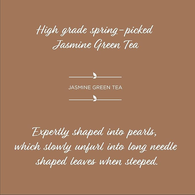 The Tea Spot Jasmine Pearls Green Tea | High-grade Jasmine infused Green Tea Pearls from Fujian | 15 Tea Bags - Bloomnest