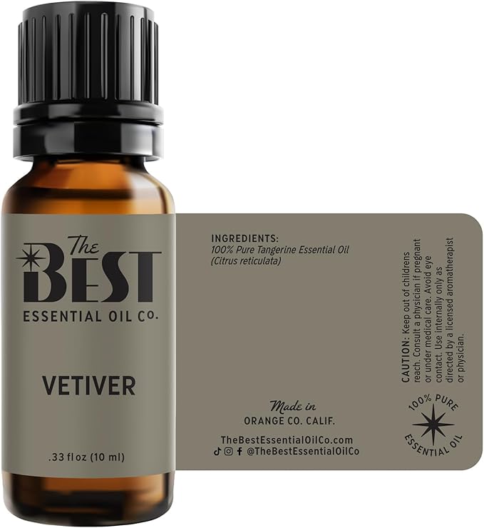The Best Vetiver Essential Oil- Premium Grade- 100% Pure & Natural for Aromatherapy, Diffuser, Spa, Massage, Air Freshener- 10 ml (.33 fl oz) - Bloomnest