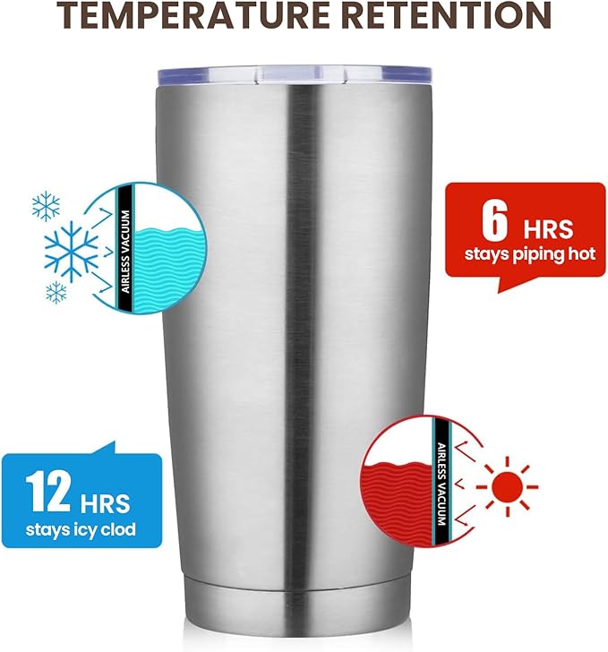 MEWAY 20oz Tumbler 4 Pack Double Wall Vacuum Insulated Travel Mug Bulk, Stainless Steel Tumblers with Lid and Straw, Durable Powder Coated Coffee Cups for Cold & Hot Drinks (Silver, 4) - Bloomnest