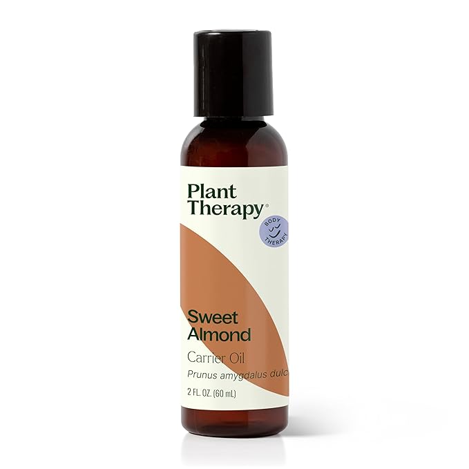 Plant Therapy Sweet Almond Oil - for Hair, Skin, Face, Body & Baby - Aromatherapy Carrier, Natural Moisturizer & Massage 100% Pure, Cold Pressed California Almonds, Made in USA, 2 oz - Bloomnest