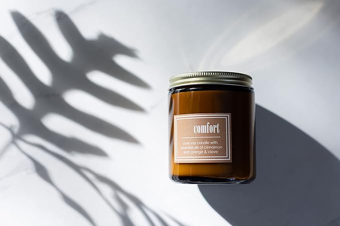 ECO CANDLE CO. Essentials Candle, Comfort, 8 oz. - Scents of Cinnamon, Orange, & Clove - 100% Soy Wax, No Lead, Hand Poured, Phthalate Free, Made from Midwest Grown Soybeans, All Natural Wicks - Bloomnest