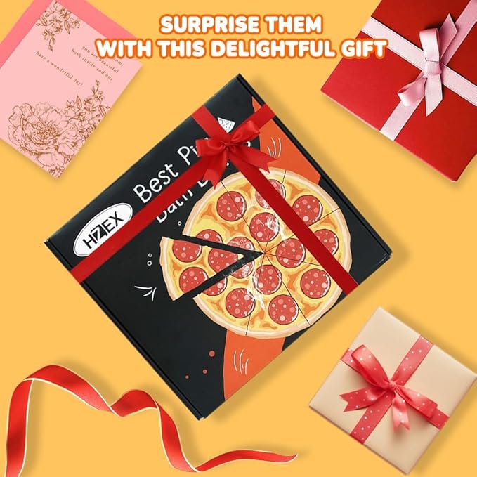Pizza Bath Bombs Set of 8 Slices – Large Fizzies for Relaxing Bubble Bath, Handmade Spa Gift for Women, Men & Kids – Fun Pizza-Shaped Aromatherapy Bath Bomb Gift Set - Bloomnest
