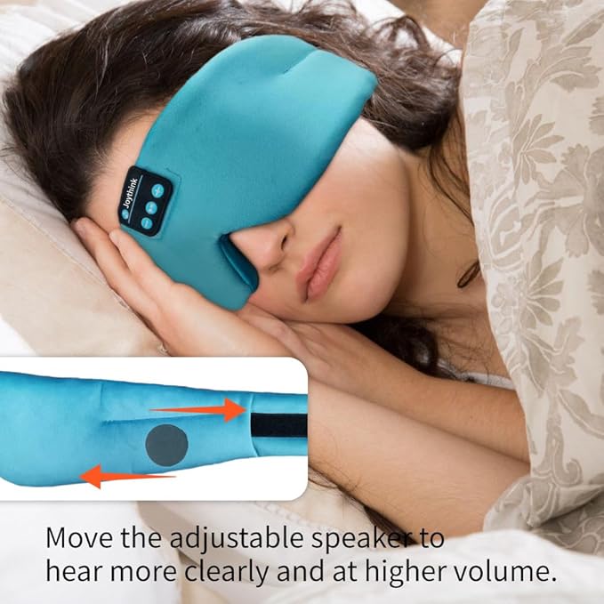 Joythink Sleep Headphones Bluetooth Sleep Mask Silk Kids Children Wireless Headband Headphones for Sleeping Travel Adjustable Sleeping Eye Mask with Thin Speaker - Bloomnest