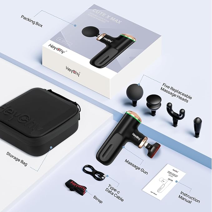 A1 Super Mini Massage Gun, Percussion Deep Tissues Muscle Massager (Heat-Black) - Bloomnest