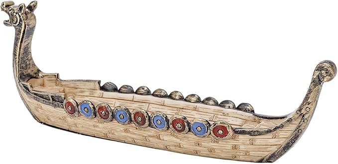 Comeon Retro Incense Burners Traditional Chinese Design Dragon Boat Incense Stick Holder Burner Hand Carved Carving Censer Ornaments (Brown) - Bloomnest