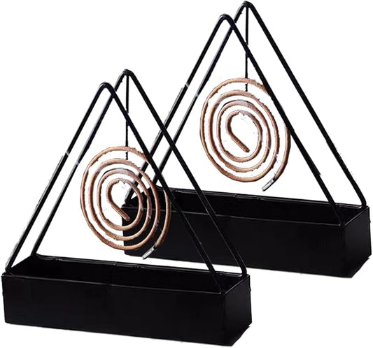 Designer Portable Iron Mosquito Coil Holder 2 pcs Sets with Handle - Fireproof Material Incense Holder - Bloomnest