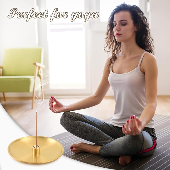 4 in 1 Stick Incense Burner, 5.5 Inch Brass Incense Holder, Incense Cone Holder for Tower Incense, Incense Coil Indoor Outdoor Use - Bloomnest