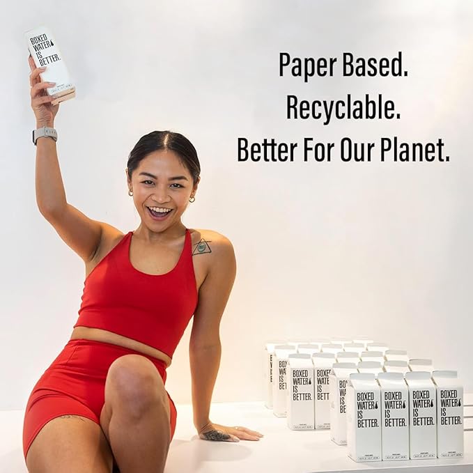 Boxed Water 16.9 oz. (24 Pack) – A Sustainable Alternative — Better Than Premium Plastic Bottles — Purified Drinking Water in Plant-Based Cartons – BPA-Free, Refillable & Recyclable Cartons - Bloomnest