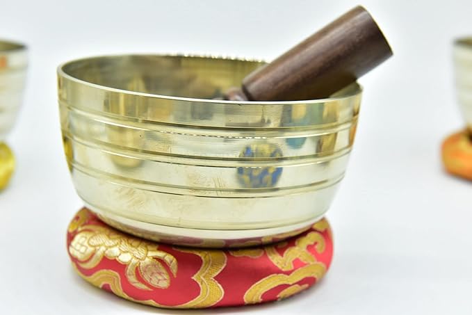 Set of 7 Chakra singing bowl- All in one- Handmade, healing bowls from Nepal-Meditation Bowl,Healing, Great for Meditation, Yoga, Sound Bath, Mindfulness, Relaxation ~ Cushion, Wooden Mallet