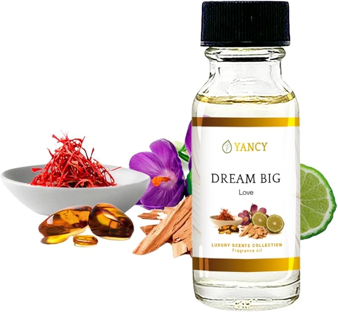 YANCY Dream Big Luxury Collection Fragrance Oil (1/2 oz), Sweet Fruity Scent, Inspiring Aroma for Diffusers, Oil Burners & Aroma Lamps, Boosts Motivation and Enhances Workspace Energy YancySpa