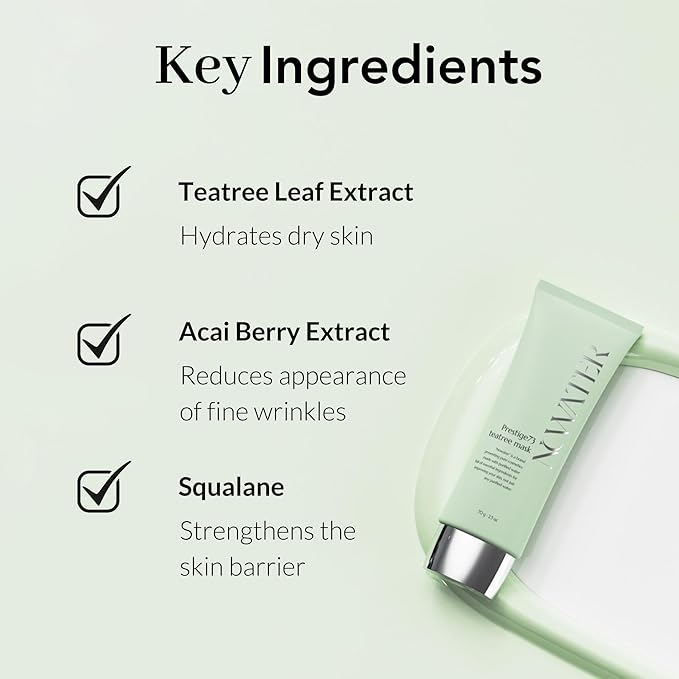 NOWATER Tea Tree Wrapping Mask, Skin Soothing care & Acne-prone Skin - Teatree & 6 Tropical Fruit Extracts, Calming Peel Off Mask, Korean Skincare for Face (2.4 Oz) - Bloomnest