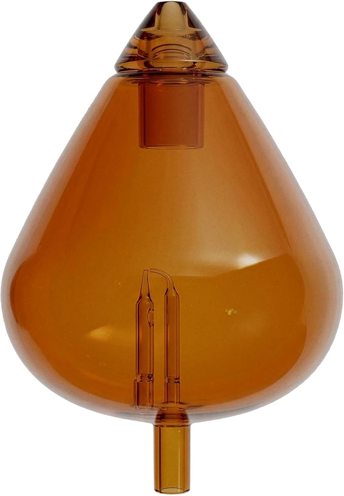 20ml Hand-Blown Glass Atomizing Chamber for Waterless Essential Oil Diffusers, Amber Reservoir, Plastic-Free Nebulizing Vessel, DIY Replacement Accessory, [Amber] CHEZARTEMIS
