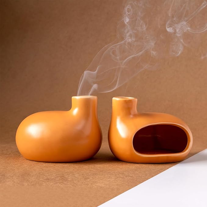Ceramic Palo Santo Holder - Handcrafted Ash Catcher for Palo Santo Sticks and Sage - Unique Design for Meditation and Home Décor - Incense Burner - Bloomnest