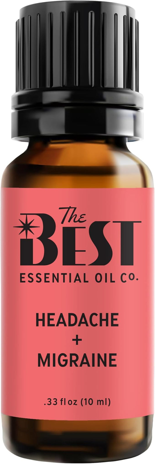 The Best Headache + Migraine Essential Oil Blend- Premium Grade- 100% Pure & Natural for Aromatherapy, Diffuser, Spa, Massage, Air Freshener- 10 ml (.33 fl oz) - Bloomnest