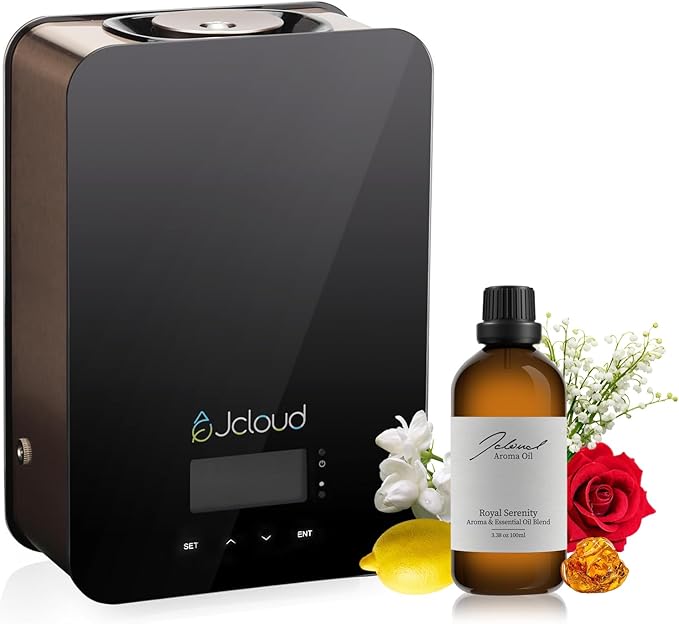 JCLOUD Smart Scent Air Machine for Home with Royal Serenity Inspired by Luxury Hotel Essential Oils 100ML, HVAC Scent Diffuser Cover Up to 2000 Sq. Ft with Cold Air Technology for Large Room - Bloomnest
