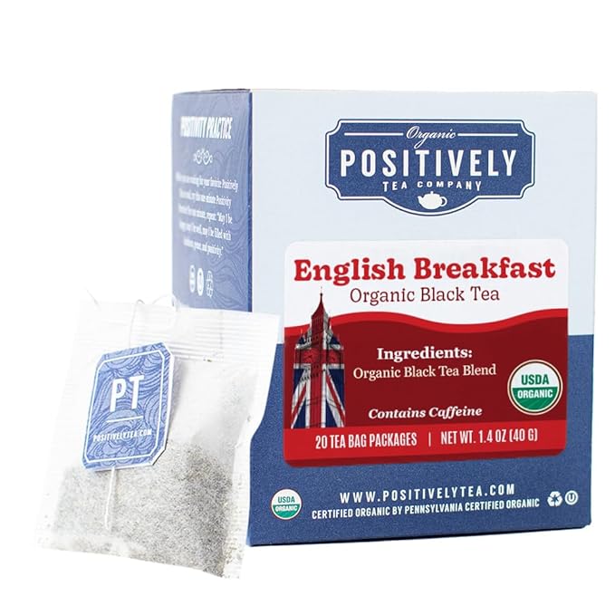 Organic Positively Tea Company, English Breakfast Black Tea Bags, 20 Count - Bloomnest