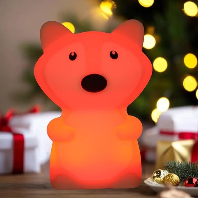 Large Size Fox Night Lights for Kids Animal Bedside Lamps, Decorative Lights, Mood Light, Soft Light, Portable Color Changing Gift for Children Girls Boys Student Teen - Large - Bloomnest