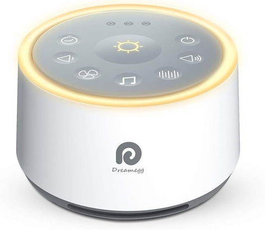 Dreamegg D1 Sound Machine Baby - White Noise Machine for Baby with Night Light, 24 High Fidelity Sounds, Timer & Memory Feature, Noise Machine with Nursery Lamps for Adults, Home, Office (White) - Bloomnest