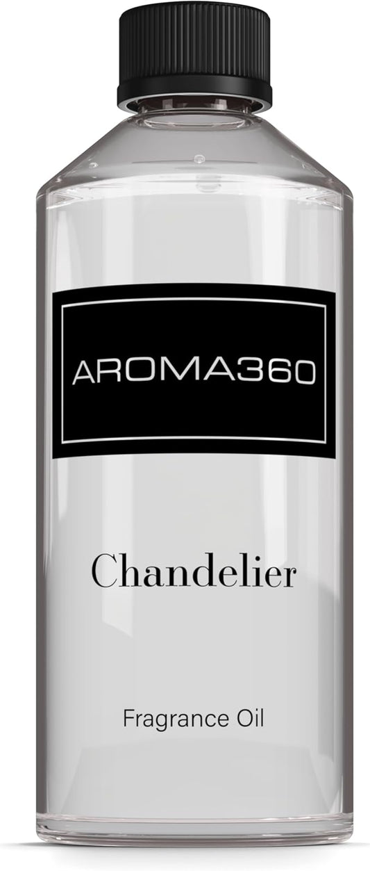 Aroma360 - Chandelier Fragrance Oil Blend | Hotel Inspired for Luxury Essential Oil Diffusers | Aromatherapy Scent Diffuser Oil | Bergamot, Woodsy Sandalwood, and Flirtatious Saffron - 500ML - Bloomnest