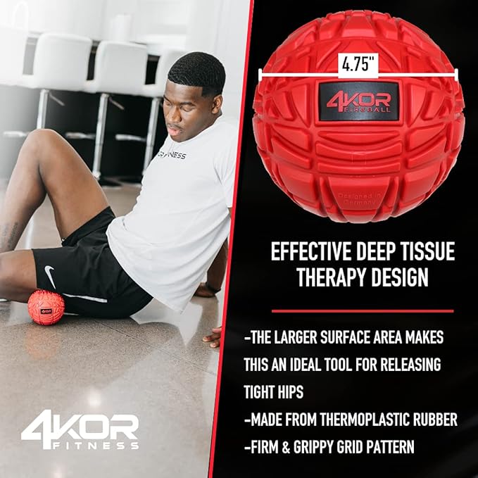 4KOR Massage Balls for Trigger Point Therapy - Myofascial Release Ball - Muscle Relief for Back, Neck, Shoulder, Foot Pain - Fitness Massage Balls for Mobility - Deep Tissue Release Ball - Bloomnest