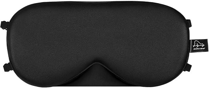 ALASKA BEAR Sleep Mask 2 Straps, Mulberry Silk, Twin Thin Elastic Bands Stay Put All Night, Smooth Eye Mask Two Adjustable Head Strings and Nose Baffle - Bloomnest