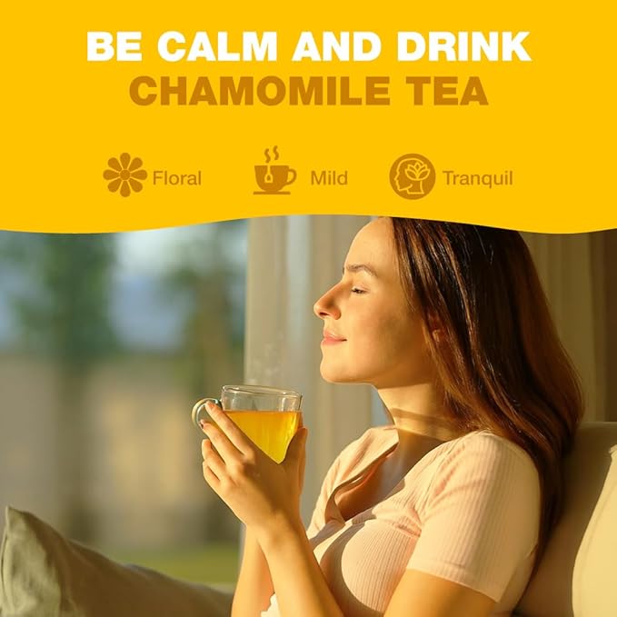 HANDPICK, Organic Chamomile Tea Bags (100 Herbal Tea Bags) Caffeine Free| Premium Floral Chamomile Herbal Tea in Eco-Conscious Teabags | Direct from Source - Bloomnest