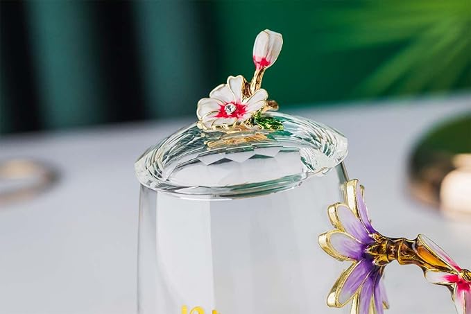 Luka Tech Mothers Day Gifts For Mom,Mom Gifts From Daughter Son,Daisy Flower Glass Tea Cups Best Mom Ever Gift, Birthday Gift For Mum Grandma - Bloomnest