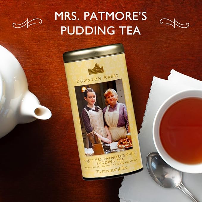 The Republic of Tea Downton Abbey Mrs. Patmore's Pudding Tea, 36 Tea Bags, Caramel Vanilla Black Tea - Bloomnest