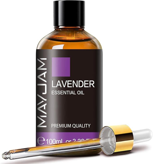 MAYJAM Lavender Essential Oil for Diffusers - Huge 3.38 Fl Oz - Lavender Oil Essential Oil for Skin Care, Hair Care, Massage, Aromatherapy, Soap and Candle Making - Bloomnest