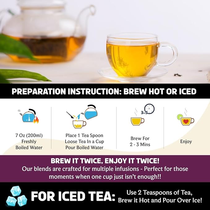 BREWIX, Darjeeling Tea Leaves from Hills of Himalayas (50+ Cups, 3.53oz/100g) | Pure Loose Leaf Darjeeling Black Tea | Long Leaf Grade | Straight From Source In India - Bloomnest