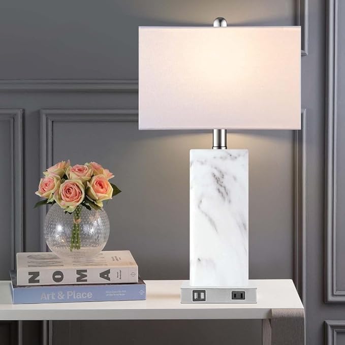 Desk Nightstand Table Lamp Set of 2, Night Stand Light Side Lamp, 3-Way Dimmable Bedside Nightstand Lamps with USB Ports - Bloomnest