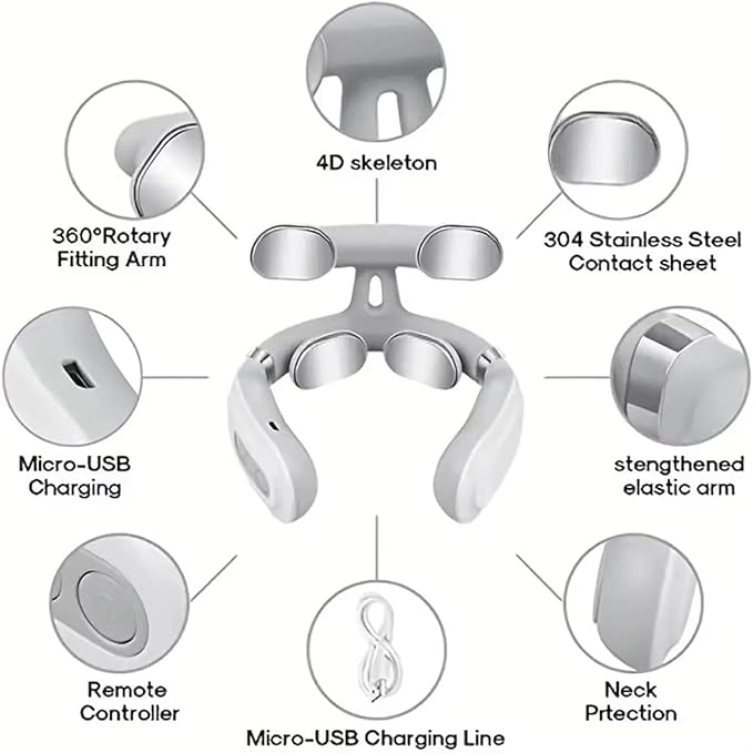 Vitality Magic Pro 2.0 Neck Relaxation Device - Portable Massager with Heat & Vibration Modes Bloomnest