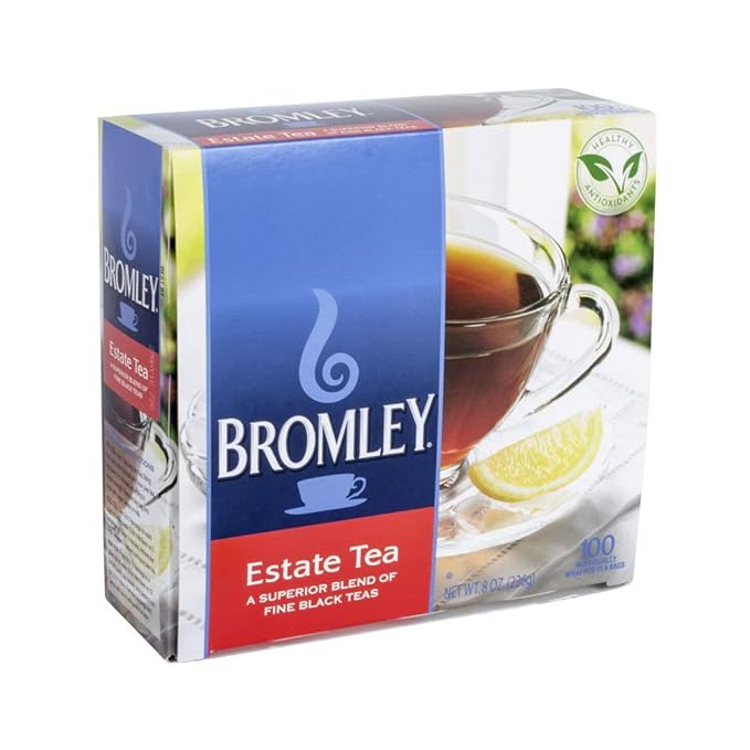 Bromley Estate Tea Blend Of Fine Black Teas 100-Tea Bags 8-Oz. Box - Bloomnest