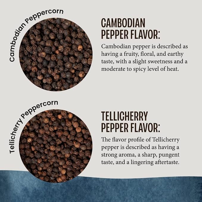 MagJo Naturals Black Peppercorn (whole), Exclusive Cambodian Memot Black Pepper - Bloomnest