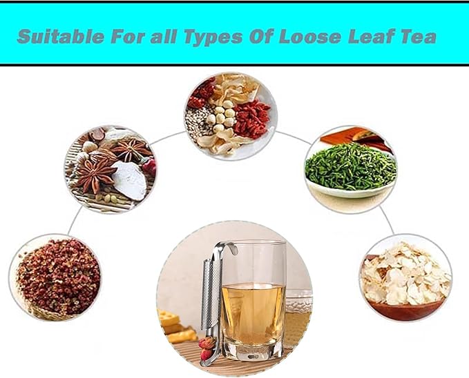 New Gadgets 2024 Stainless Steel Tea DiffusersInfuser With Hanging Hook Tea Strainers For Loose Tea Infuser Coffee Tea Strainer (6 Pcs)