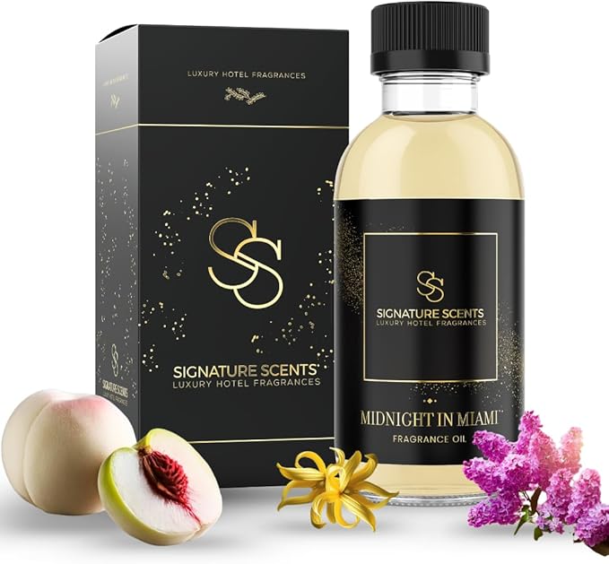Luxury Hotel Diffuser Oil for Hotels and Homes - Aromatherapy Oils for use with an Essential Oil Diffuser at Home - Fragrance-Scent Diffuser Oil Blend (Midnight in Miami) 4.05fl oz (120ml) - Bloomnest