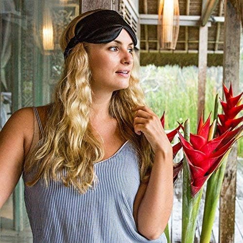 Swanwick 100% Pure Silk Eye Mask for Sleeping – Oversized Luxury Eye Mask to Banish Light for Traveling, Meditation, Afternoon Naps, Shift Workers (Black) - Bloomnest