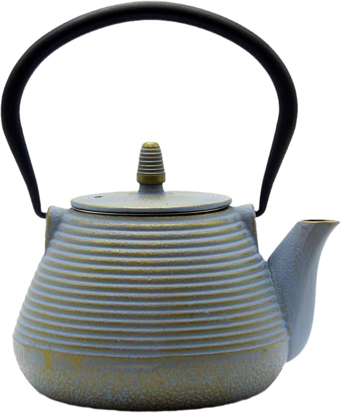 Teapot with Stainless Steel Infuser for Loose Tea, Cast Iron Tea Kettle for Stovetop Safe, Cast Iron Teapot Coated with Enameled Interior(33.8oz/1000ml)
