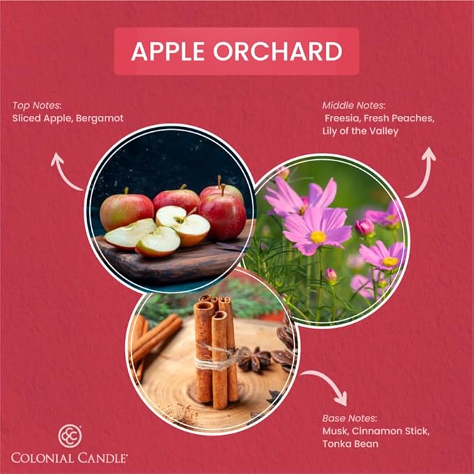 Colonial Candle Apple Orchard Scented Jar Candle, 2 Wick, 3.5 oz, Mottled Wax Candle - Bloomnest
