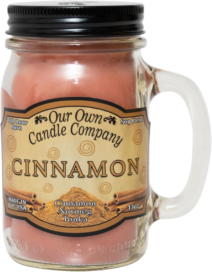 Our Own Candle Company, Cinnamon Scented Mason Jar Candle, 100 Hour Burn Time, 13 Ounces - Bloomnest
