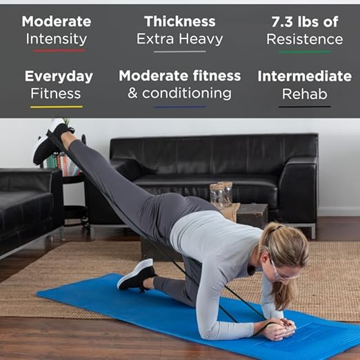 THERABAND Resistance Bands, 6 Yard Roll Professional Latex Elastic Band For Upper & Lower Body, Core Exercise, Physical Therapy, Pilates, Home Workouts, Rehab, Black, Special Heavy, Level 6 - Bloomnest