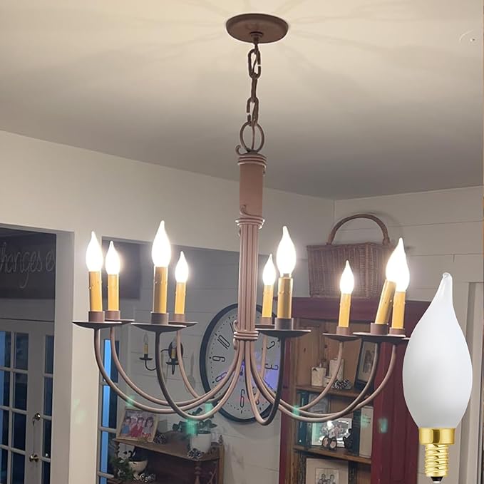 E12 Dimmable LED Bulb 40 watt Candelabra Light Bulbs 3000K Soft White Chandelier Light Bulbs 4W Frosted E12 Vintage LED Filament Vintage Candle Bulb with Decorative, 400lm, 6Pack. - Bloomnest