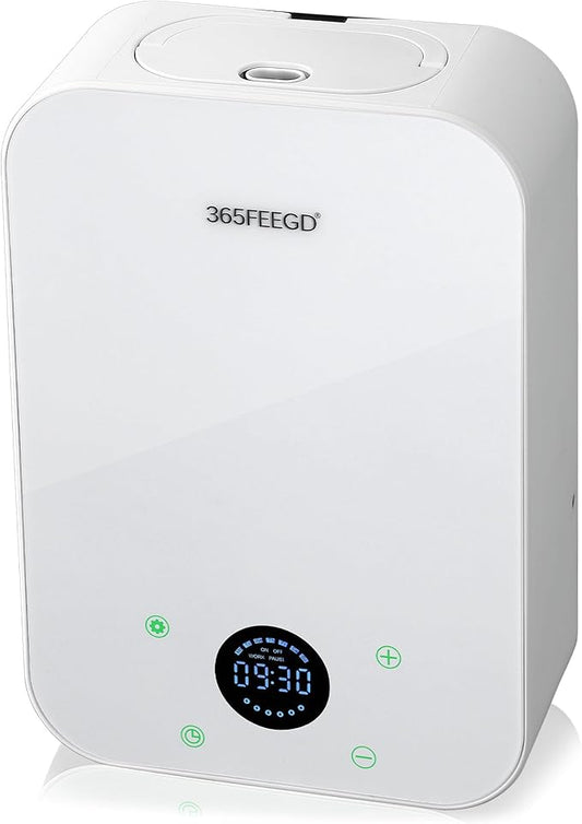 Waterless Essential Oil Diffuser - 150mL Smart Portable Bluetooth Diffuser | Dual-Power (Battery/AC) | Covers up to 1500 Sq Ft Home Aromatherapy - White(AC+Battery) - Bloomnest