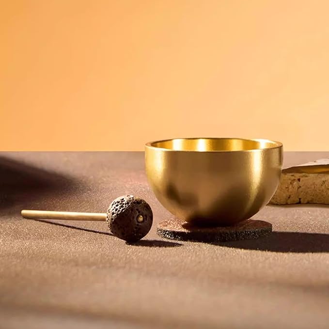 Singing Bowl Set for Aromatherapy, Mini Tibetan Sound Bowl & Mallet, Handmade Meditation Singing Bowl for Yoga, Heart Sound Healing Instruments, Home Decor Gift Fumgranth