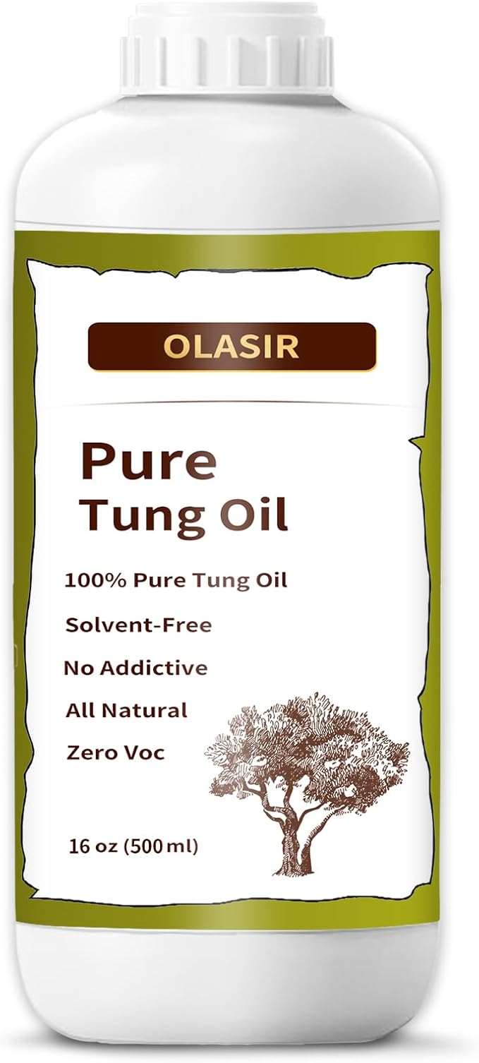 16 oz 100% Natural Pure Tung Oil for Wood Finishing Food Grade Safe, Waterproof Tung Oil for Wood Floors Indoor & Outdoor Furniture - Bloomnest