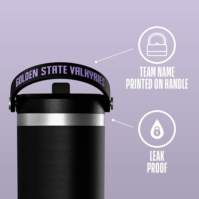 Hydrapeak x WNBA Officially Licensed Golden State Valkyries 32 oz Nomad Tumbler with Handle and Straw Lid, Leakproof Stainless Steel Water Bottle - Bloomnest