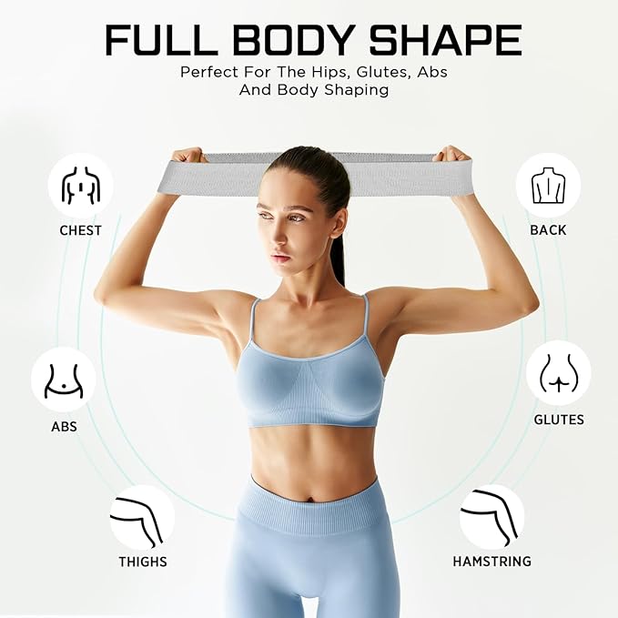 12 Pcs Fabric Resistance Bands for Working Out Booty Workout Stretch Exercise Bands Non Slip for Legs Squat Resistance Loop for Women Men Starter Butt Hip Thigh Fitness - Bloomnest